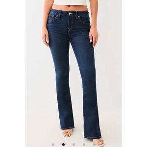 True Religion Becca Crystal Mid Rise Bootcut Jeans Women's 28 Dark Avalanche Was